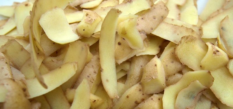 Potato peelings for compost
